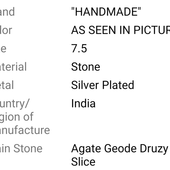 AGATE GEODE DRUSY DRUZY RING 7.5 - Picture 6 of 7